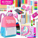 Kit Material Escolar Menina Completo Com ou Sem Mochila Feminina Escolar Material Estojo Escolar Feminino