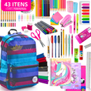 Kit Material Escolar Menina Completo Com ou Sem Mochila Feminina Escolar Material Estojo Escolar Feminino