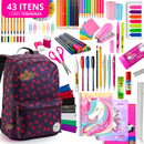 Kit Material Escolar Menina Completo Com ou Sem Mochila Feminina Escolar Material Estojo Escolar Feminino