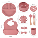 Kit 8 Peças de Talheres de Silicone para Bebês e Crianças