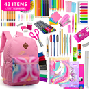 Kit Material Escolar Menina Completo Com ou Sem Mochila Feminina Escolar Material Estojo Escolar Feminino