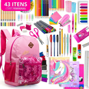 Kit Material Escolar Menina Completo Com ou Sem Mochila Feminina Escolar Material Estojo Escolar Feminino
