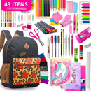 Kit Material Escolar Menina Completo Com ou Sem Mochila Feminina Escolar Material Estojo Escolar Feminino