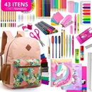 Kit Material Escolar Menina Completo Com ou Sem Mochila Feminina Escolar Material Estojo Escolar Feminino