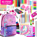 Kit Material Escolar Menina Completo Com ou Sem Mochila Feminina Escolar Material Estojo Escolar Feminino
