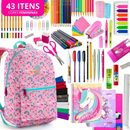 Kit Material Escolar Menina Completo Com ou Sem Mochila Feminina Escolar Material Estojo Escolar Feminino