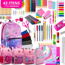 Kit Material Escolar Menina Completo Com ou Sem Mochila Feminina Escolar Material Estojo Escolar Feminino