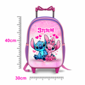Kit mochila escolar infantil Stitch + Lancheira Térmica + Estojo de Rodinhas Reforçada