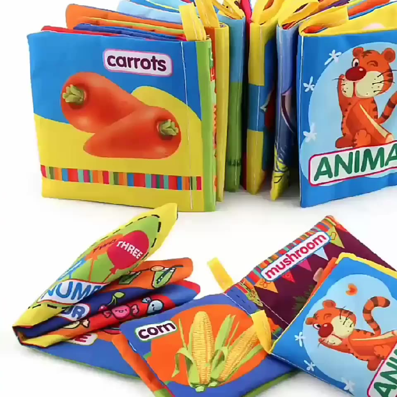 Livro De Pano Macio Para Bebê Com Chocalho Brinquedo Educacional Precoce Presente De Natal Recém-Nascido