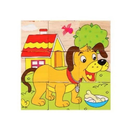 Quebra-Cabeça Em Blocos de Madeira Educativo Infantil Montessori De Seis Desenhos Cubo