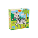 Quebra-Cabeça Em Blocos de Madeira Educativo Infantil Montessori De Seis Desenhos Cubo